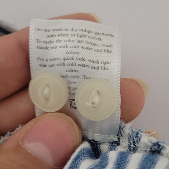 Faherty Men's Indigo Dyed Striped Boho Casual Short Sleeve Polo Shirt - Picture 9 of 10